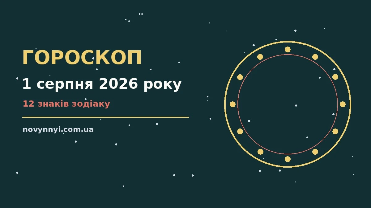 Гороскоп на 1 серпня 2026 року: перспективи для 12 знаків про шанси та застереження