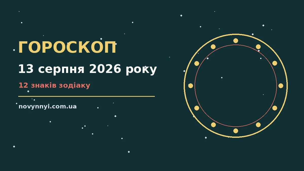 Гороскоп на 13 серпня 2026 року: перспективи для 12 знаків про шанси та застереження