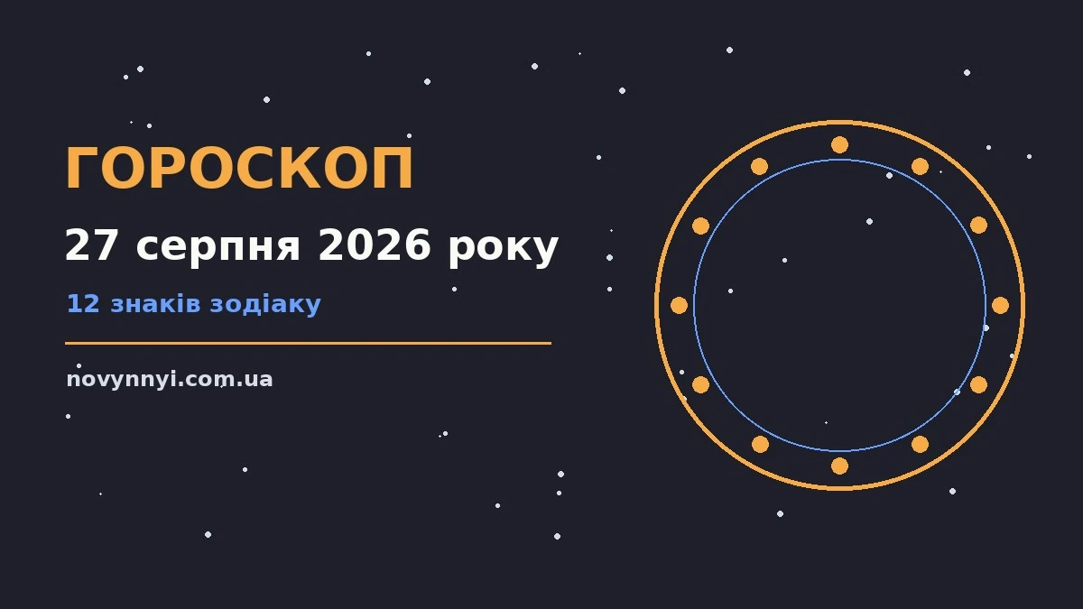 Гороскоп на 27 серпня 2026 року: перспективи для 12 знаків про шанси та застереження