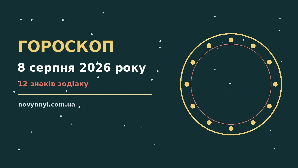 Гороскоп на 8 серпня 2026 року: перспективи для 12 знаків про шанси та застереження